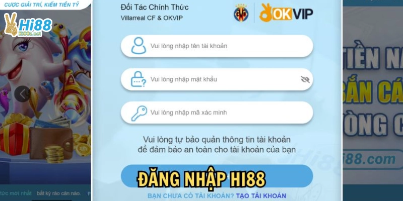 Hướng dẫn đăng nhập Hi88